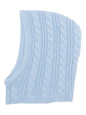 Mr. Mittens cable-knit wool-cashmere balaclava - Blue