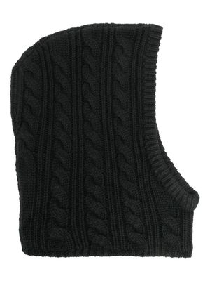 Mr. Mittens ribbed cable-knit balaclava - Black