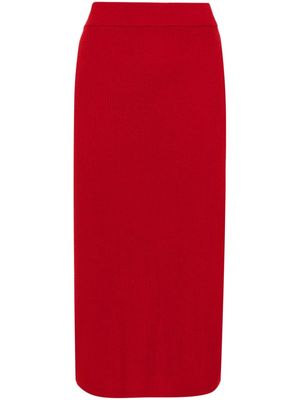 Mr. Mittens ribbed-knit wool skirt - Red