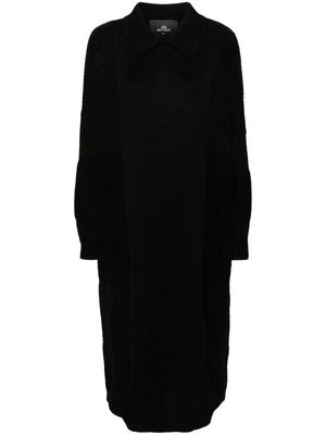 Mr. Mittens straight-point collar wool dress - Black