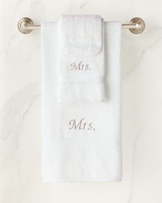 "Mrs. and Mrs." Six-Piece Cotton Towel Set