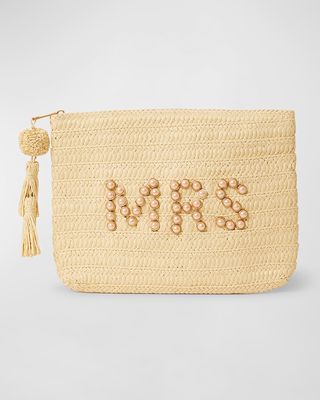MRS Pearly Straw Clutch Bag