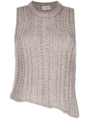 MRZ asymmetric knitted top - Grey