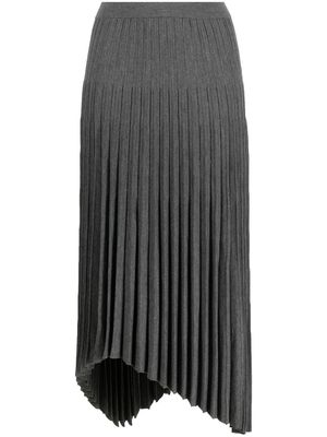 MRZ asymmetric pleated midi skirt - Grey