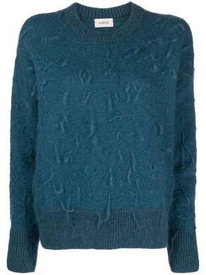 MRZ brushed-effect virgin wool-blend jumper - Blue