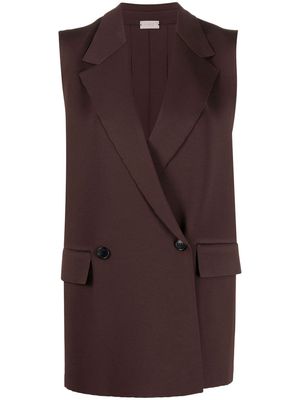 MRZ double-breasted fitted waistcoat - Brown