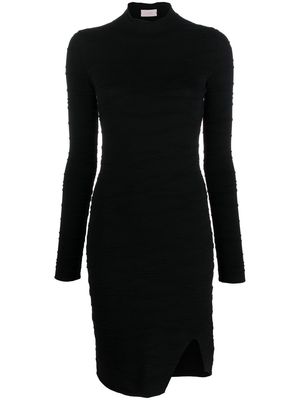 MRZ Embossed mock-neck knitted dress - Black