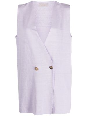 MRZ loose fit linen blend waistcoat - Purple