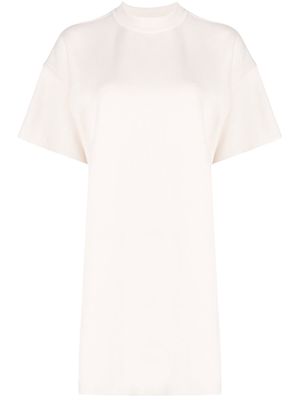 MRZ mock-neck knitted T-shirt dress - 0215-OFFWHITE