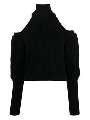 MRZ open-shoulder knitted jumper - Black