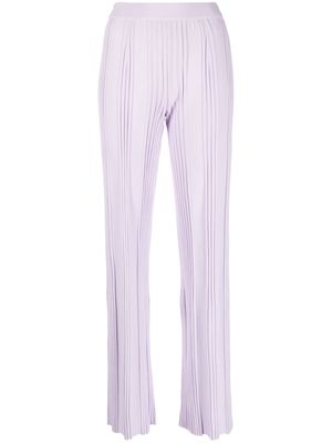 MRZ pleated-detail straight-leg trousers - Purple