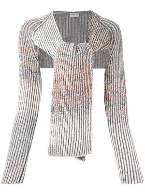 MRZ ribbed-knit cropped cardigan - Grey