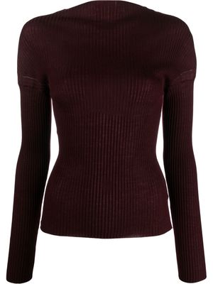 MRZ ribbed-knit long-sleeve top - Red
