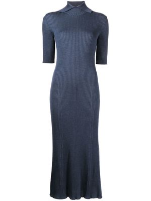 MRZ ribbed knitted midi dress - Blue