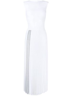 MRZ sleeveless pleated long dress - White
