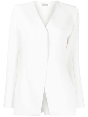 MRZ V-neck collarless blazer - White