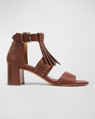 Ms. Golda Studded Kiltie Ankle-Strap Sandals