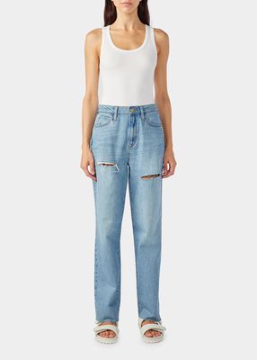 Ms. Monroe Distressed Loose Straight Jeans