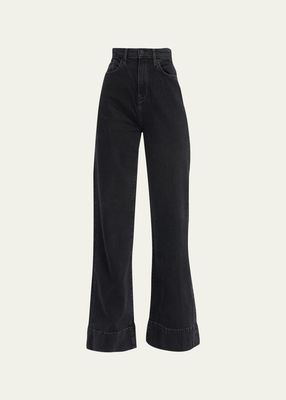 Ms Onassis High-Rise Wide-Leg Jeans