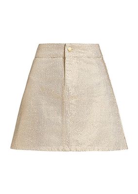 Ms.Triarchy Embellished Denim Short Skirt