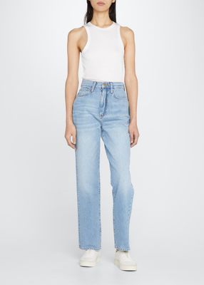 Ms. Triarchy High Rise Straight-Leg Faded Jeans
