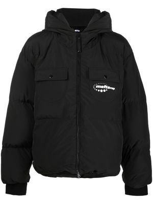MSFTSrep Astroquiggle logo-print puffer jacket - Black