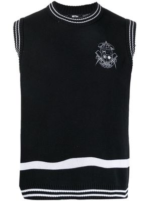 MSFTSrep intarsia-knit logo vest - 99 BLACK
