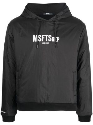 MSFTSrep logo-print detail hoodie - Black