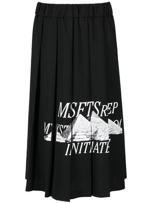 MSFTSrep logo-print pleated skirt - Black