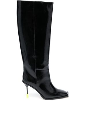 MSGM 110mm patent leather boots - Black