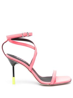 MSGM 95mm leather sandals - Pink
