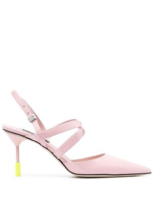MSGM 95mm pointed leather pumps - Pink