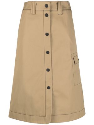 MSGM A-line midi skirt - Brown