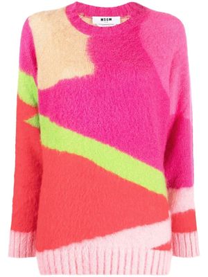 MSGM abstract color-block jumper - Pink