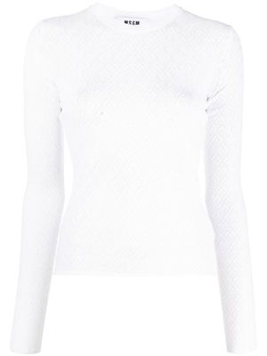 MSGM abstract-pattern long-sleeve jumper - White