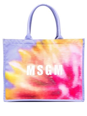 MSGM abstract-print tote bag - Purple