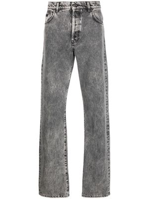 MSGM acid-wash straight leg jeans - Grey