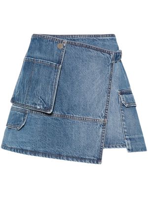 MSGM asymmetric denim mini skirt - Blue