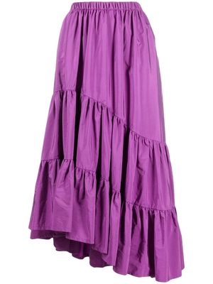 MSGM asymmetric tiered midi skirt - Purple