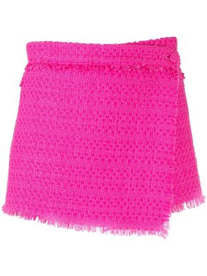 MSGM asymmetric tweed wrap shorts - Pink