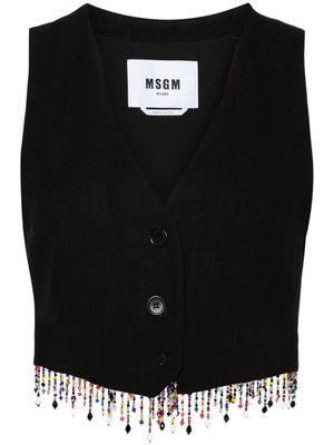 MSGM bead-detailed cropped vest - Black