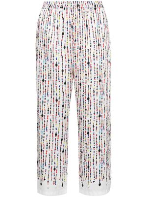 MSGM bead-print straight trousers - White