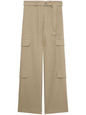 MSGM belted woven cargo trousers - Neutrals