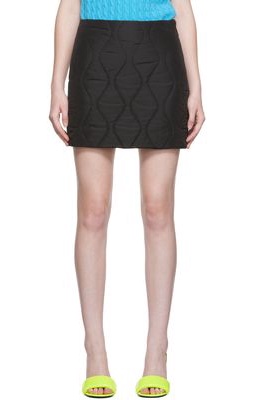 MSGM Black Quilted Miniskirt