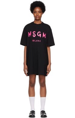 MSGM Black T-Shirt Minidress