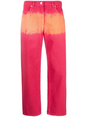 MSGM block-stripe straight-leg jeans - Pink