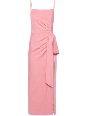 MSGM bow-detail interwoven dress - Pink
