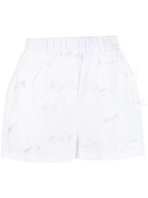 MSGM bow-detailing cotton mini shorts - White