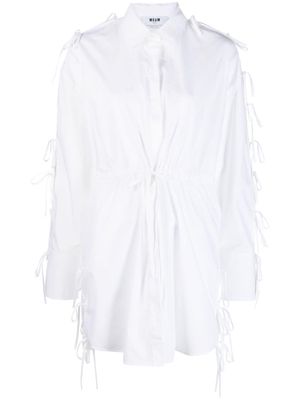 MSGM bow-embellished cotton shirtdress - White