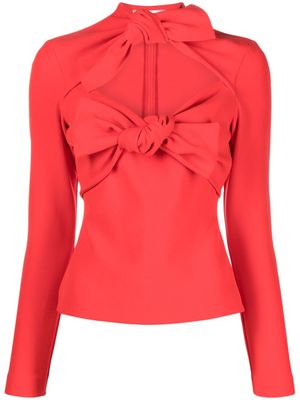 MSGM bow-embellished cut-out blouse - Red